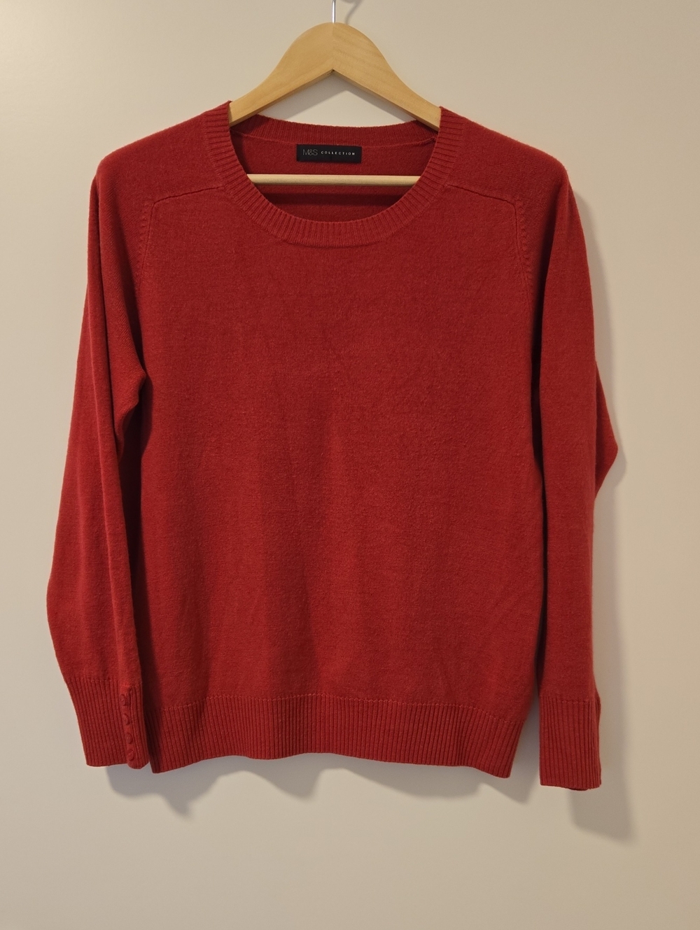 M&S Collection Red Crewneck Sweater